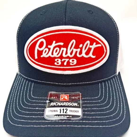 Peterbilt Richardson 112 Trucker Embroidered Patch Hat Cap Mesh Snapback - Picture 1 of 4